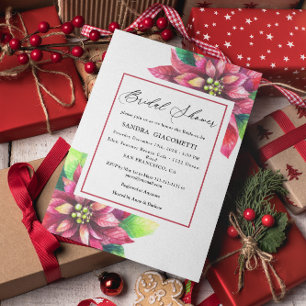 Noël Fête d'hiver Invitation de douche nuptiale