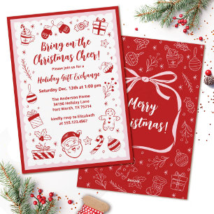 Noël Fête Échange de cadeaux Invitation