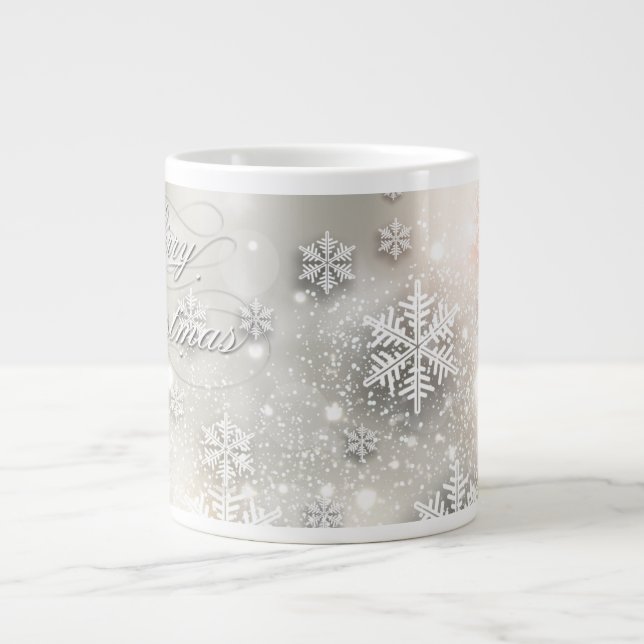 Noël Fête Élégante Flocon de neige Mug Word Art (Devant)