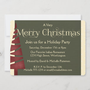 Noël Fête Invitation Arbre Design 3