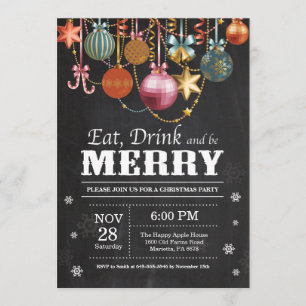 Noël Fête Invitation Manger Boire Joyeux