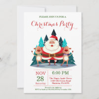 Noël Fête Invitation Santa Claus