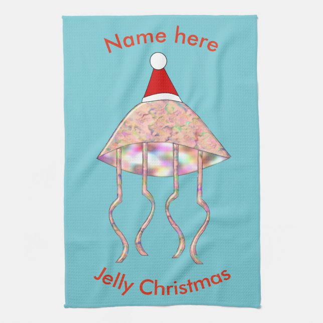 Noël Fête Jellyfish Serviette personnalisée (Vertical)
