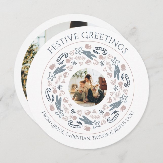 Noël Fête Modèle photo personnalisée (Devant / Derrière)