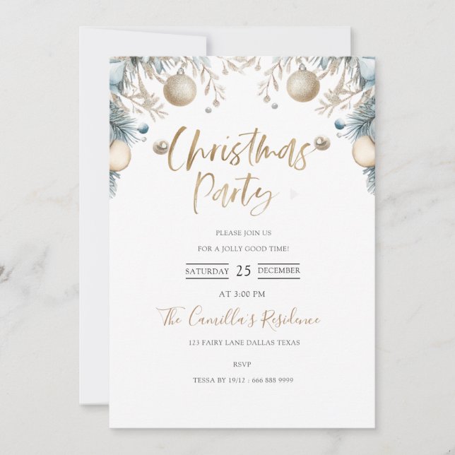 Noël Fête moderne chauds Noël Invitation (Devant)