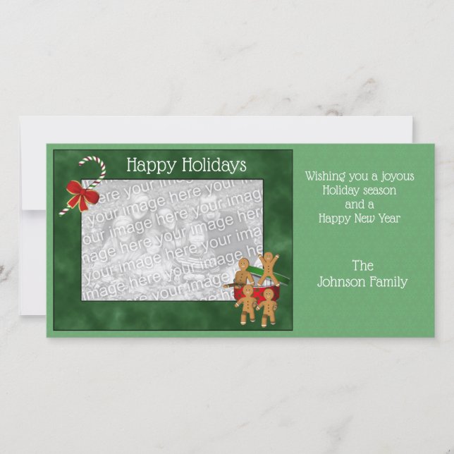 Noël Fête pain d'épice Carte photo biscuit (Devant)