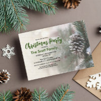 Noël Fête Pine Cone Invitation