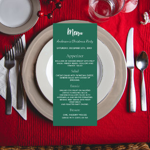 Noël fête verte dîner blanc carte