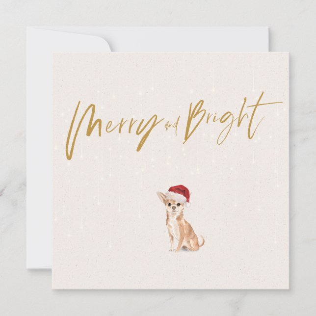 Noël Fêtes Chihuahua Chien Merry Salutation (Devant)