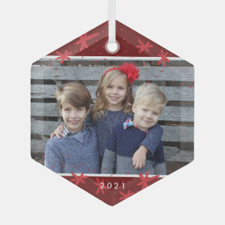 Noël Flocon de neige Starburst Photo Ornement