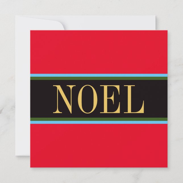 NOEL Fun Bright Christmas Red Green Black Strips (Devant)