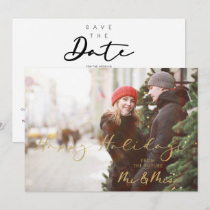 Noël Futur Doré Faux Monsieur et Madame Noël