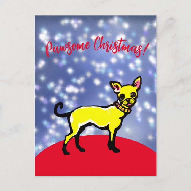 Noël génial avec des chihuahuas ! Carte postale (Devant)