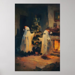 Noël Ghost Wall Art Impression de vacances cosy, X