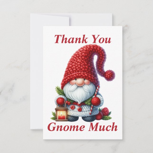 Noël Gnome Carte de remerciements (Devant)
