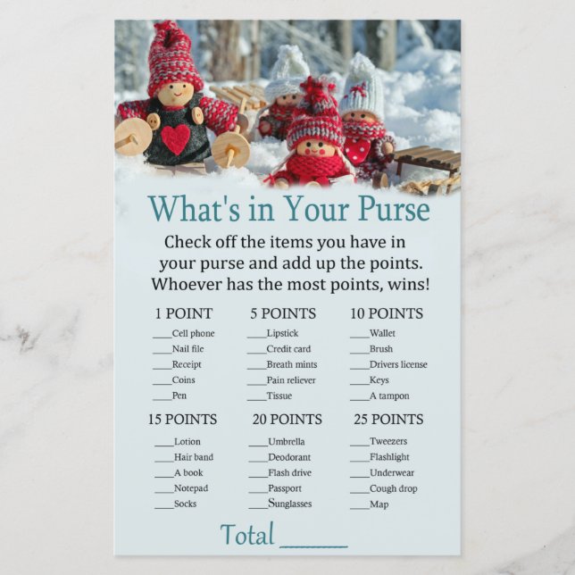 noël gnome Qu'y a-t-il dans votre jeu de bourse ? (Devant)