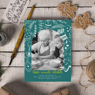 Noël Green Baking Spiritueux Carte photo lumineux