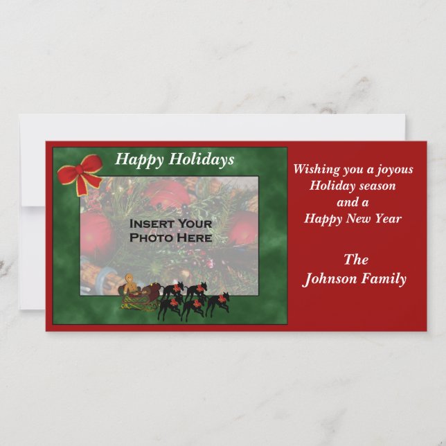 Noël Greyhounds Sleigh Carte photo (Devant)