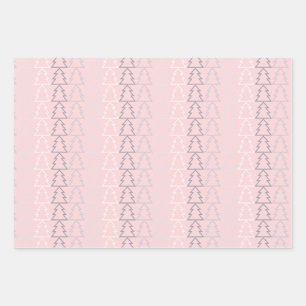 Noël gris blanc rose argent simple élégant papier