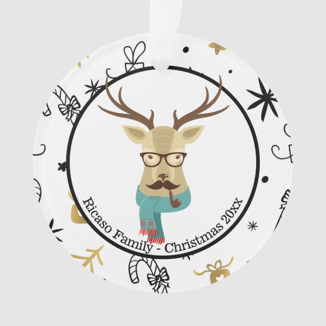 Noël Hipster Deer personnalisé (devant)