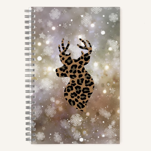 Noël hiver Leopard Deer Spiral Carnet (Recto)