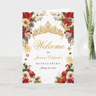 Noël hiver Poinsettia Quinceanera Programme