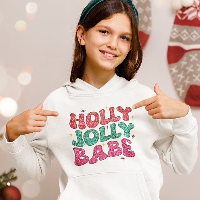 Noël Holly Jolly Babe Parties scintillant moderne  (Créateur téléchargé)