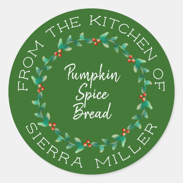 Noël Holly Wreath cuisine Traitements Étiquette ve (Devant)