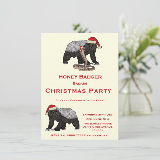 Noël Honey Badger Funny Festive Badass Party (Debout devant)
