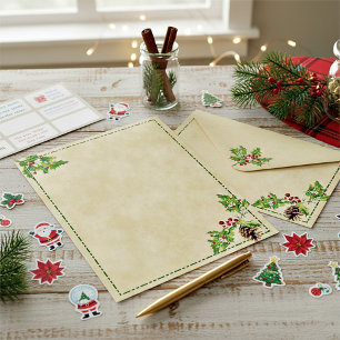 Noël houx et pomme de pin