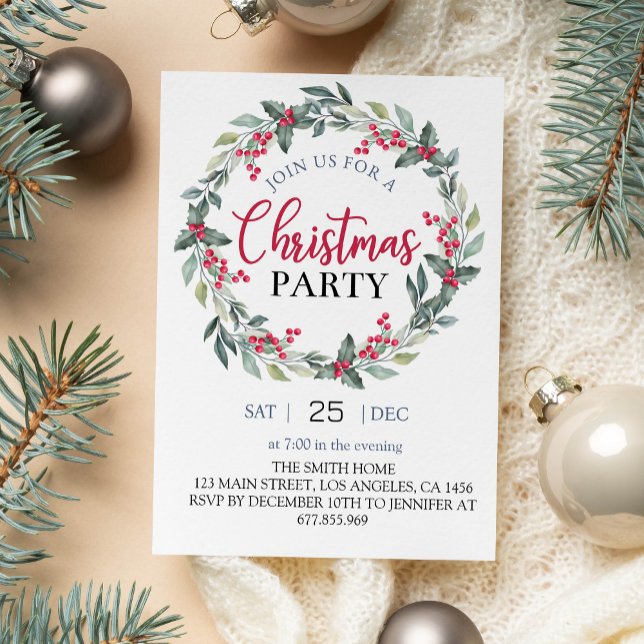 Noël Invitation verte et rouge (Créateur téléchargé)