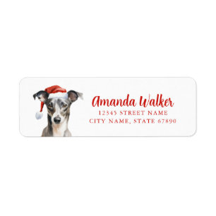 Noël Italien Greyhound Retourner Adresse Étiquette