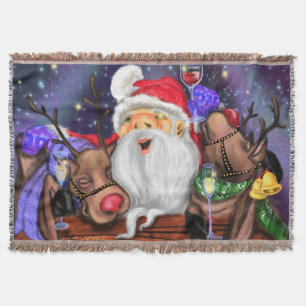 Noël Jeu de couverture Père Noël et rennes s'amuse
