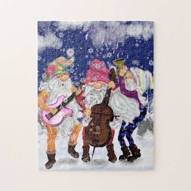 Noël Jigsaw Puzzle Gift Gnomes Music Band (Vertical)
