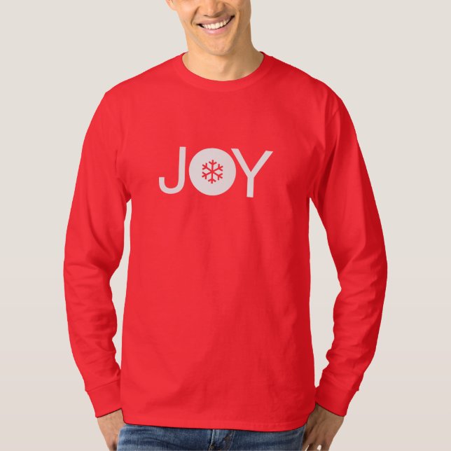 Noël Joy T-shirt rouge et blanc à manches longues (Devant)