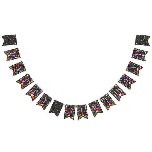 Noël Joyeux Anniversaire mignonne Bannière Bunting (Tout)