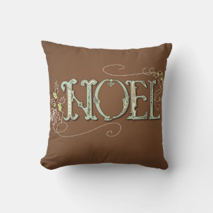 Noel/Joyeux Noël Coussin décoratif réversible