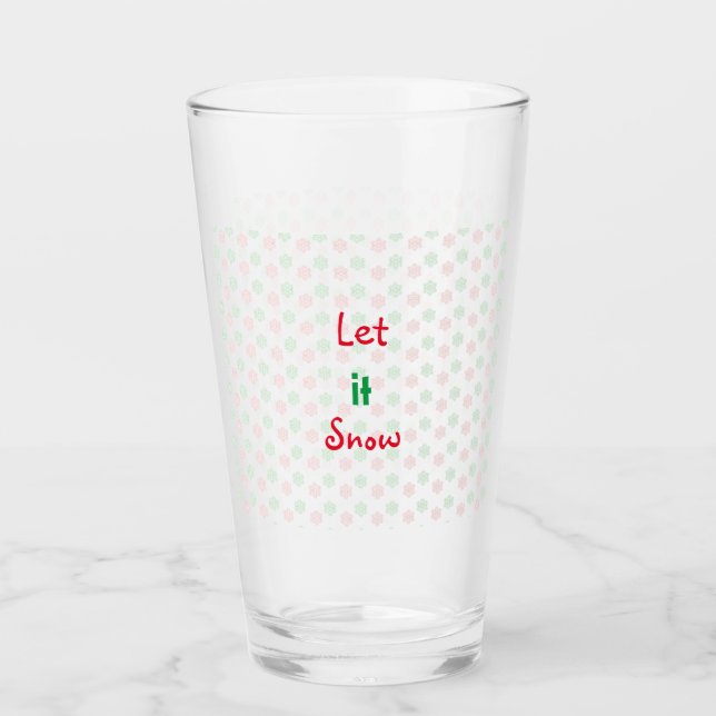 Noël laissez neiger la coupe de verre (Devant)