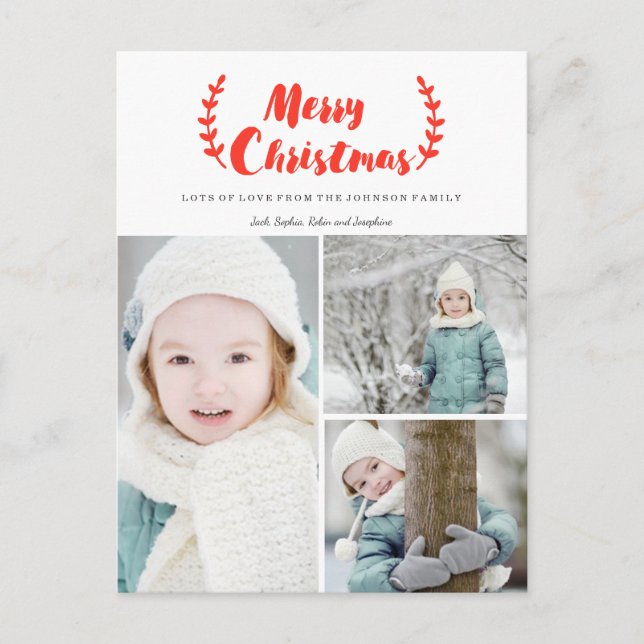 Noël | Lettrine | Carte de vœux photo de vacances (Devant)