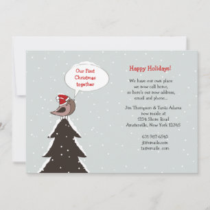 Noël Lovebirds Vacances Faire-part de déménagement