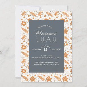 Noël Luau Party Orange x Navy Invitation