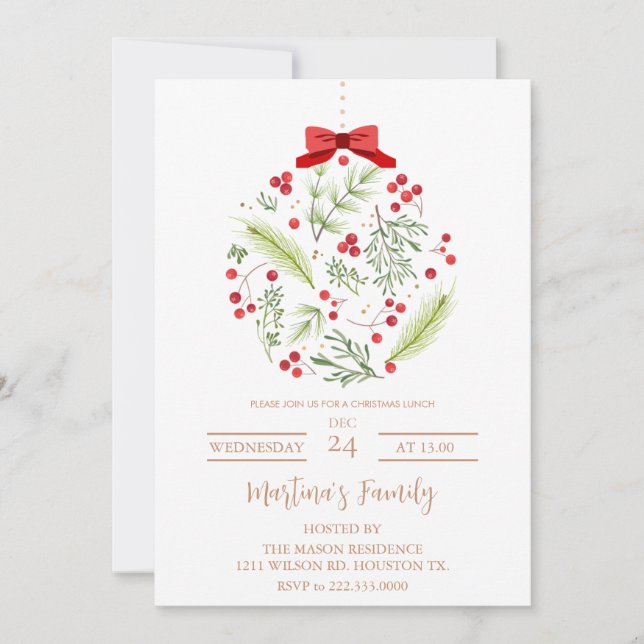 Noël Lunch Invitations Brunch de Noël (Devant)