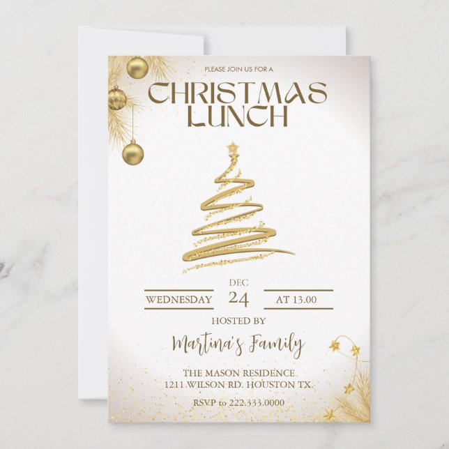 Noël Lunch Invitations Brunch de Noël (Devant)