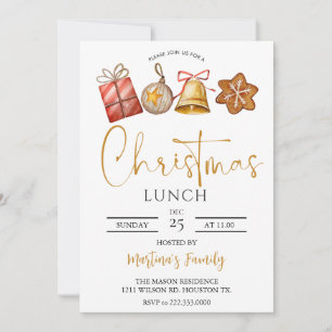 Noël Lunch Invitations Brunch de Noël