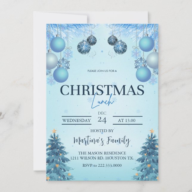 Noël Lunch Invitations Brunch de Noël (Devant)