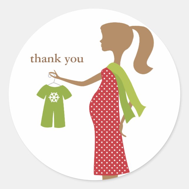 Noël Maman doit être Stickers Baby shower (Devant)