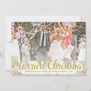 Noël marié   Carte photo de vacances pour les jeun