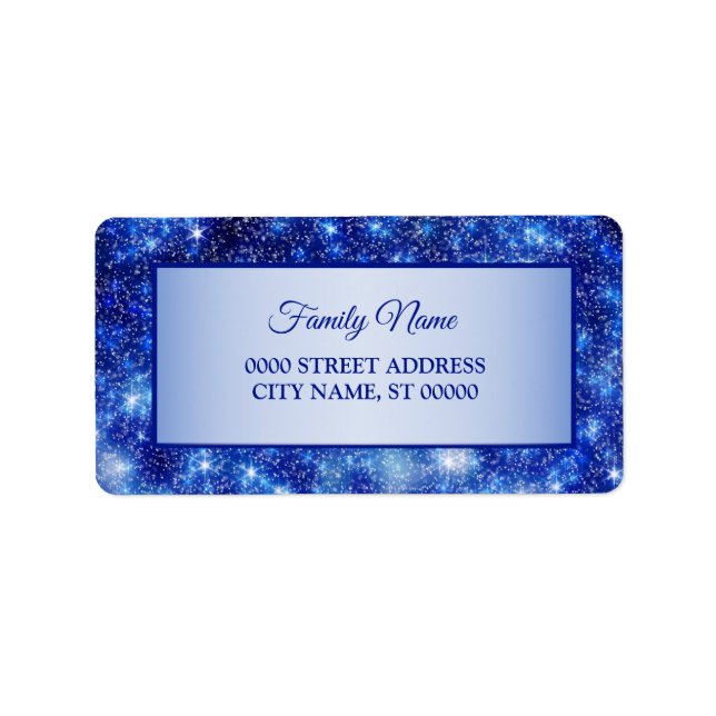 Noël Marine Blue Sparkle Étiquette (Devant)