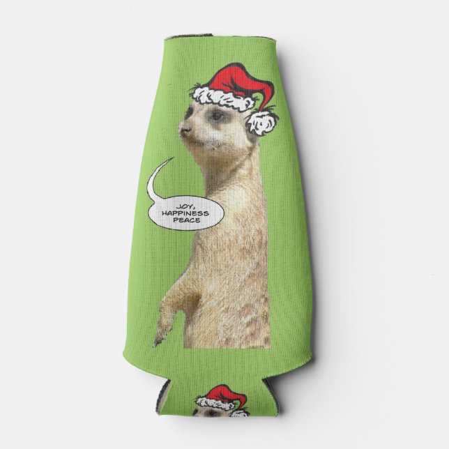 Noël Meerkat Bouteille personnalisable Glacière e (Devant)