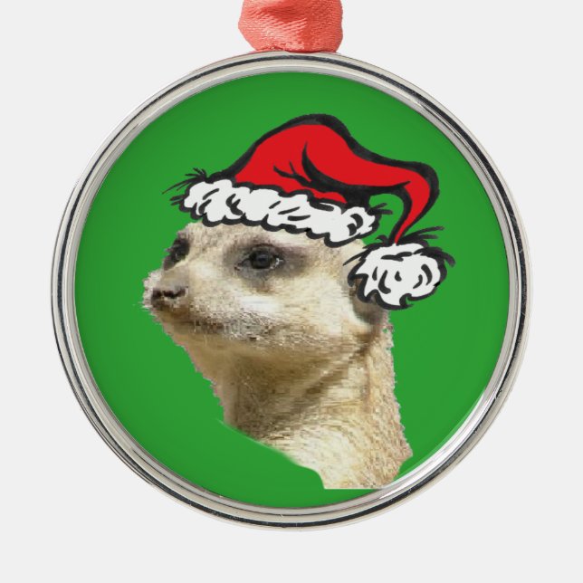 Noel Meerkat Cust. Ornement rond Premium (Devant)